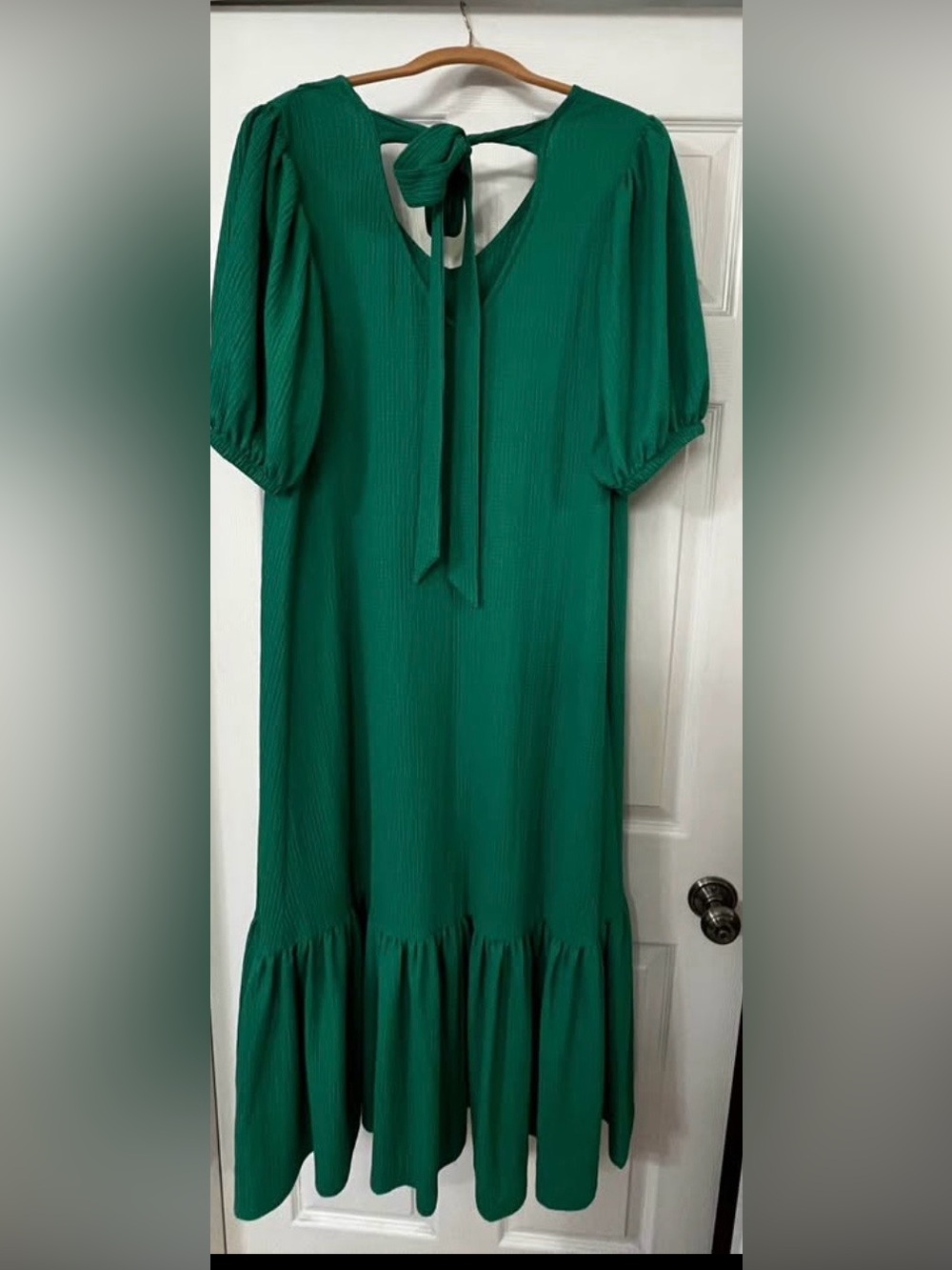 Gibson Latimer Emerald Green Tie-Back Midi Dress Size Large